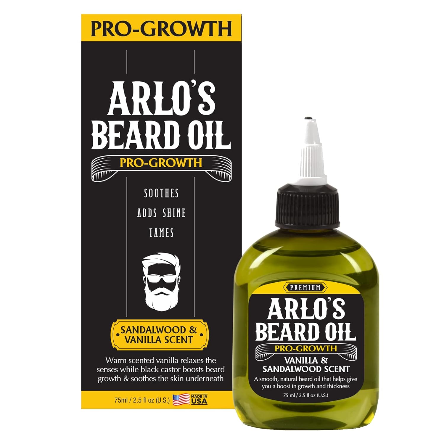 Arlo's Beard Oil Pro Growth 2.5oz - Sandalwood Vanilla
